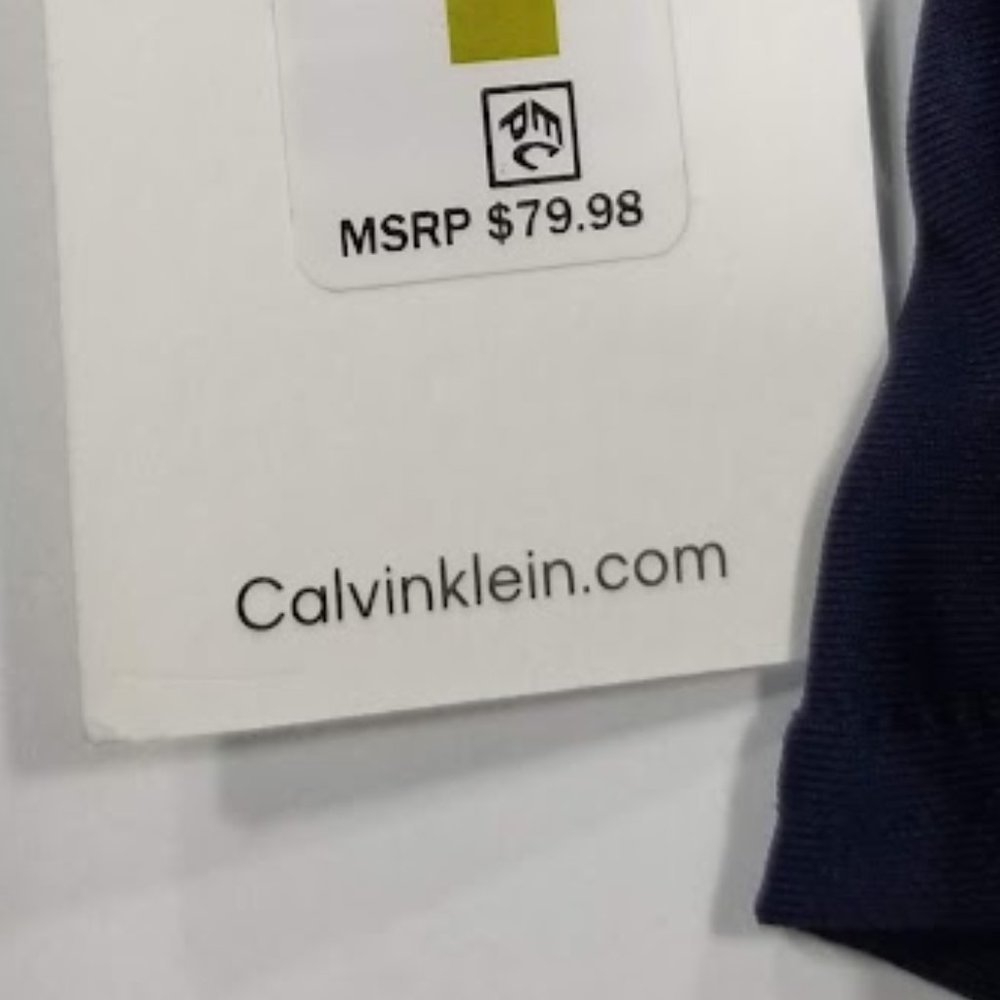 Calvin Klein Mesh Surplice Tummy Control One Piece Swimsuit Navy - Picture 13 of 13